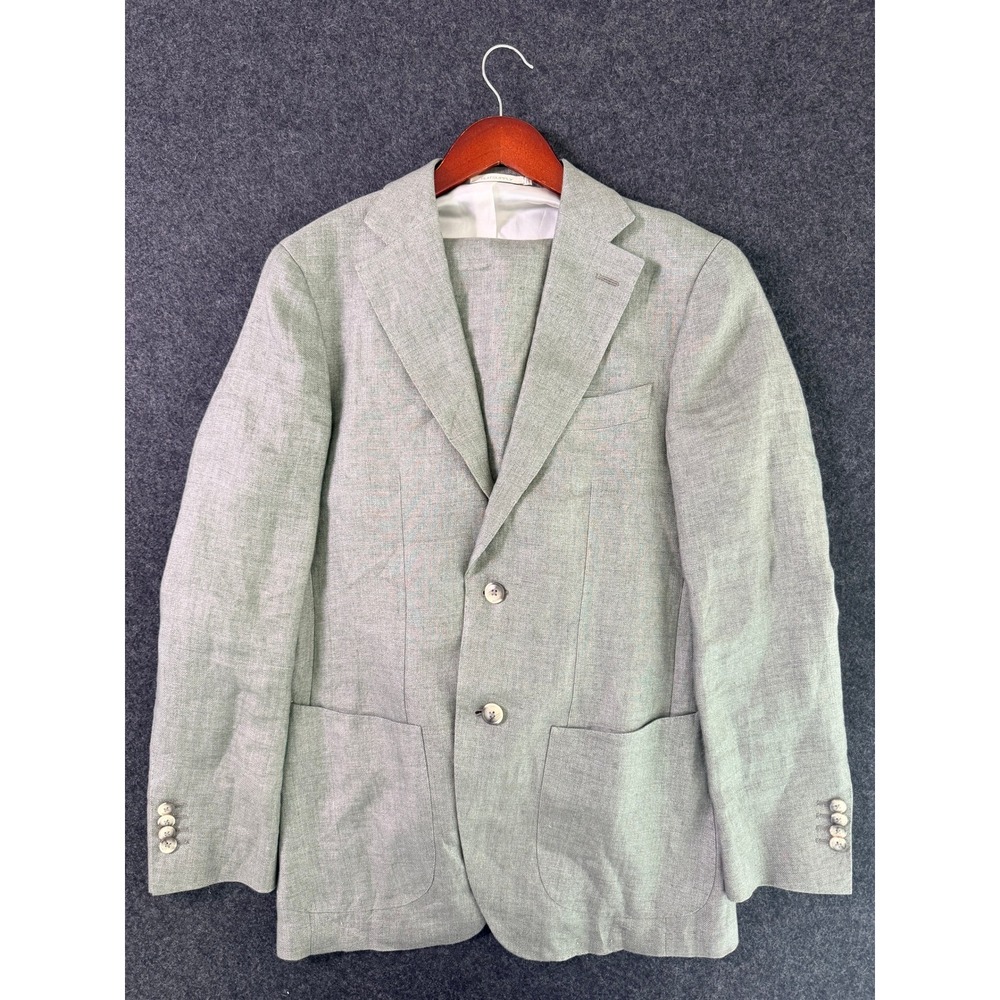 Suitsupply Havana Slim Fit Solbiati Pure Linen Suit 40R Pants 32x29 Light Grey